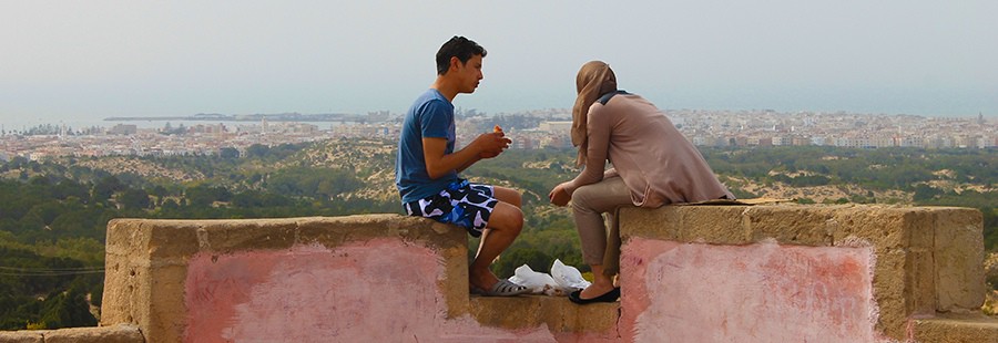 I feel Marocco uomo e donna sul muro